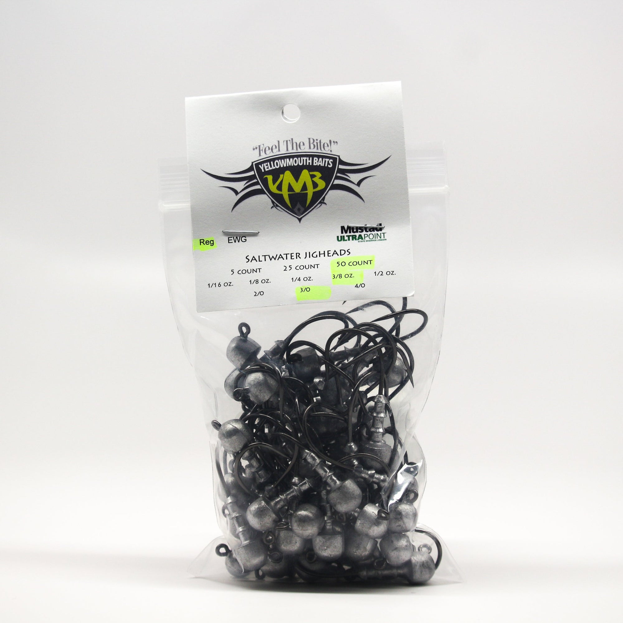 Yellowmouth Jigheads- 3/8 oz.